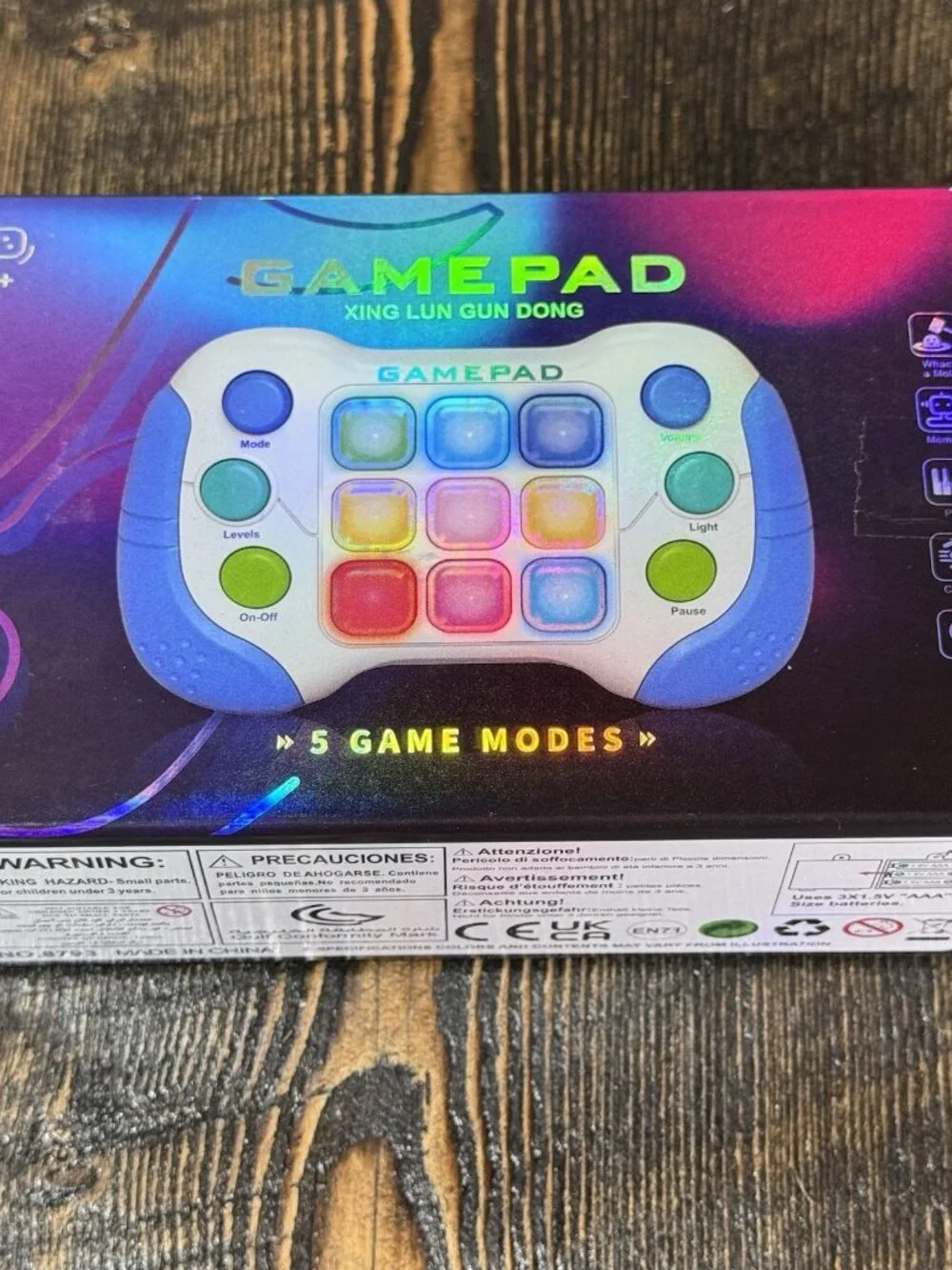 5 Game Modes Handheld Gamepad Pop It Fast Quick Push Button Popper Light Up